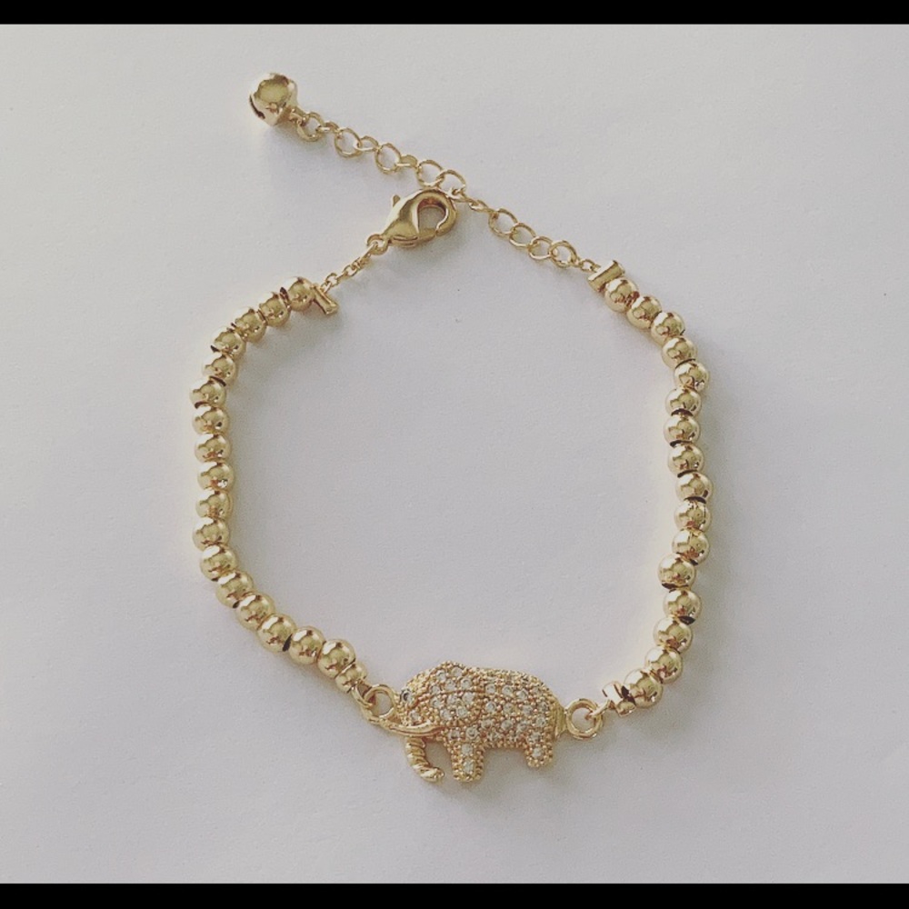Gold Plated Elephant Bracelet